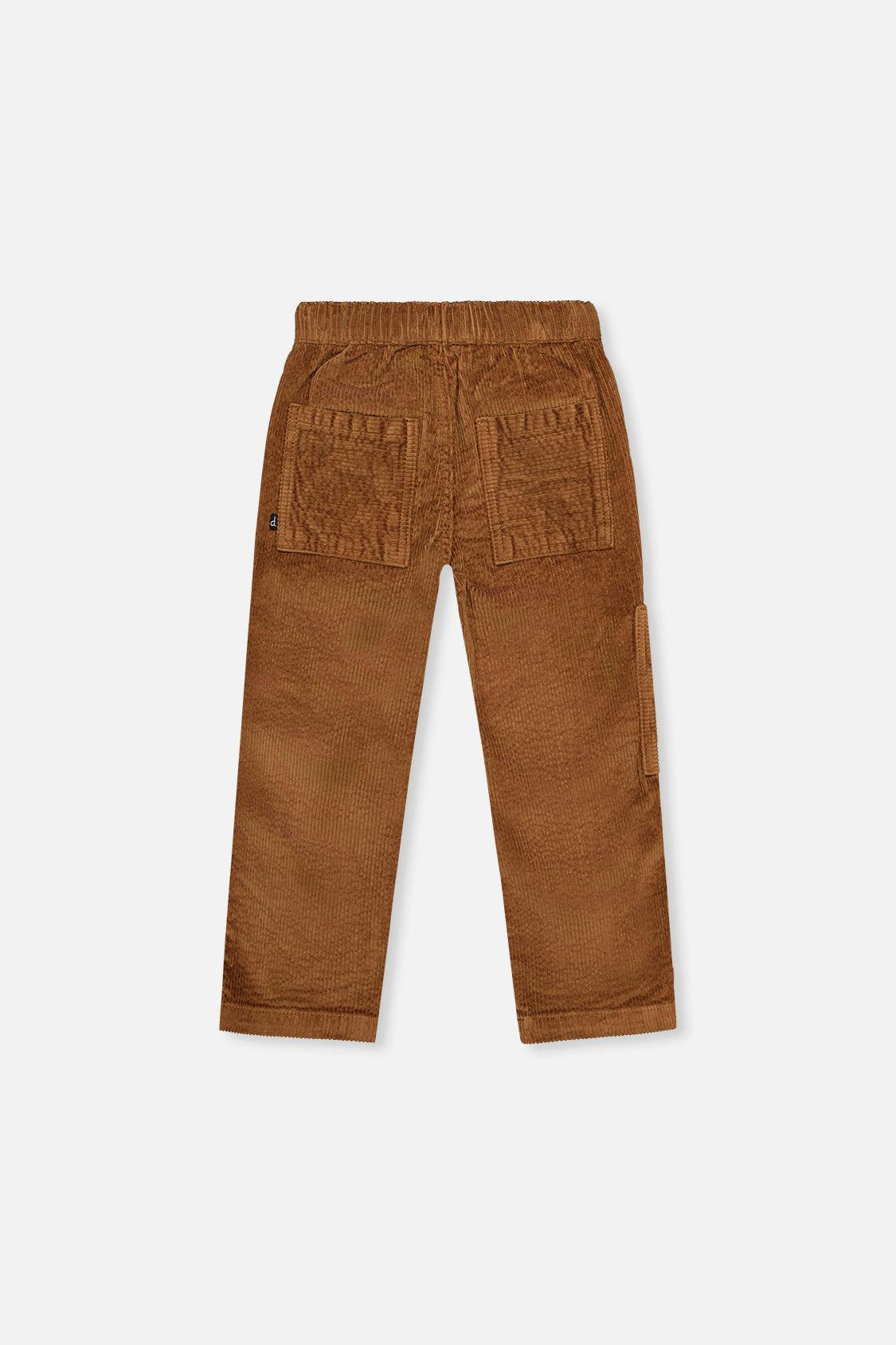 Stretch Corduroy Pants with Cargo Pocket Brown Sugar