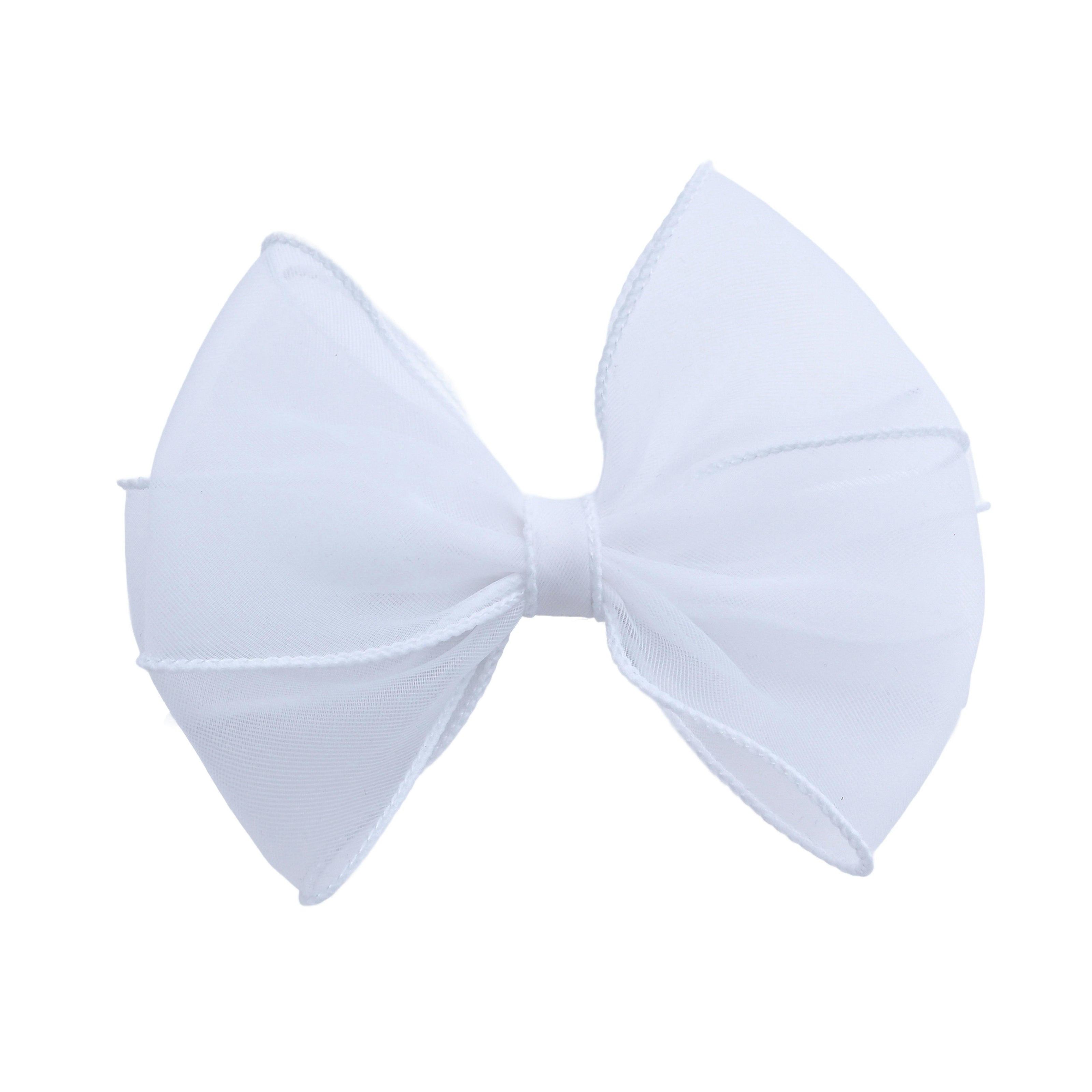 White Whisper Bow Hair Clip Set