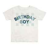 Birthday Boy Checker Short Sleeve T-Shirt - Ash