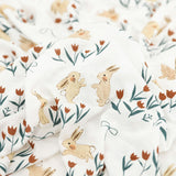 Stretch Knit Swaddle Blanket 2 Pack - Bunnies and Tulips