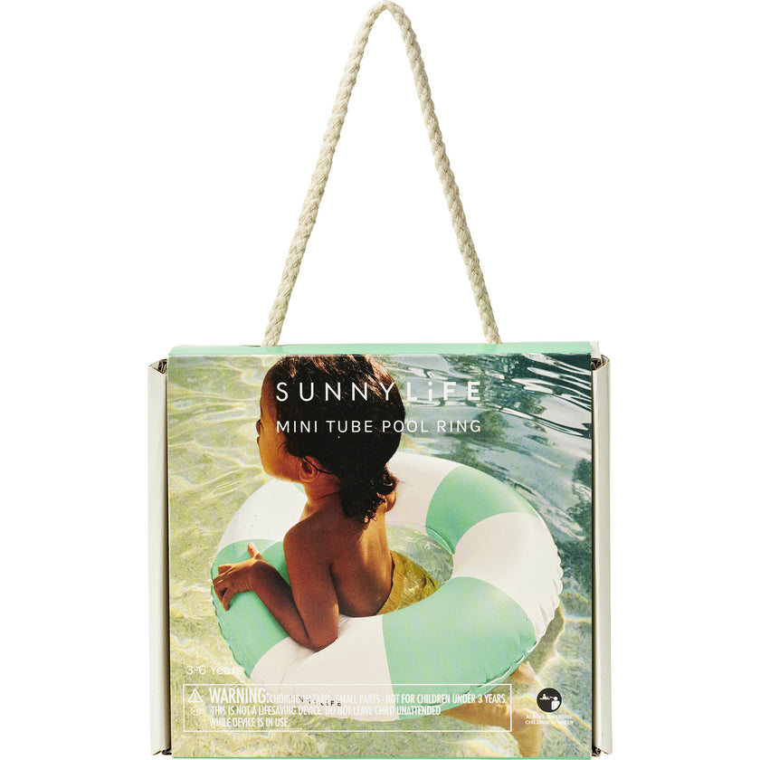 Mini Tube Pool Ring: Zest Green Stripe