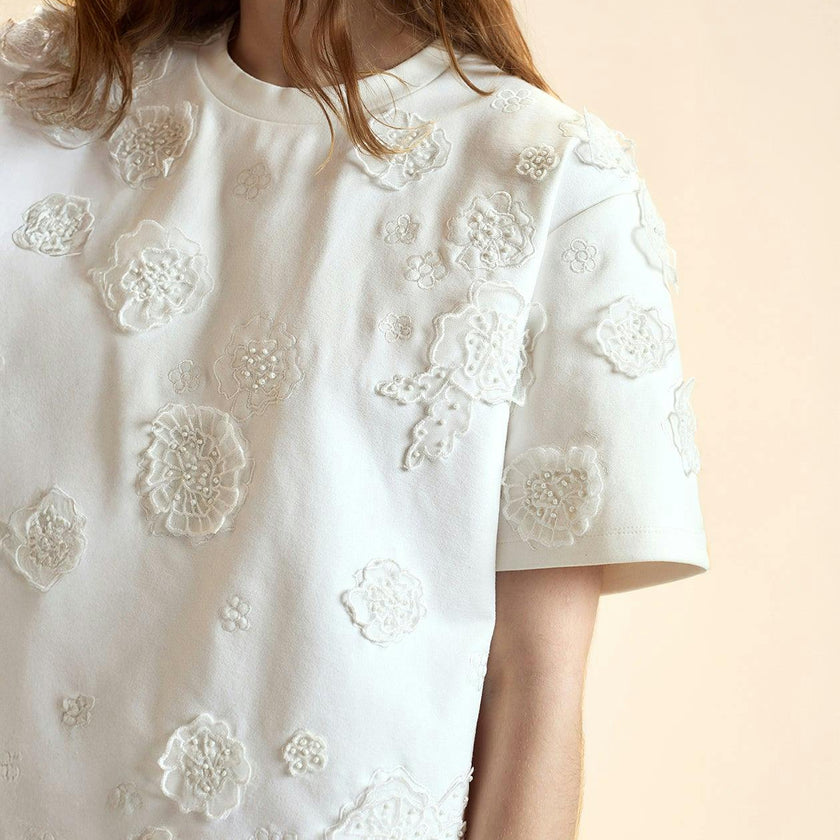 Embroidered Floral Applique Top