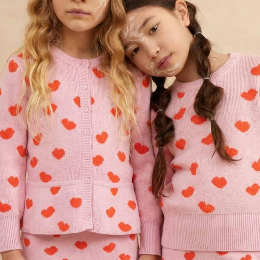 Love Hearts Ruffled Jacket | Bubble Gum