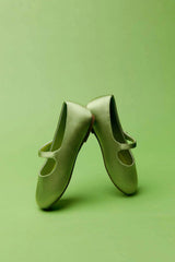Elin Satin Glossy Leather Pointed-Toe Mary Janes