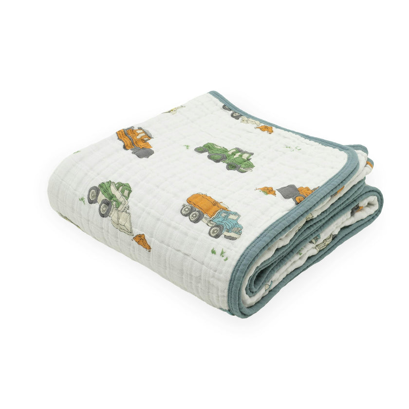 Original Cotton Muslin Quilt - Work Trucks