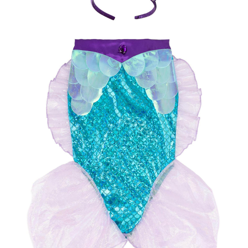 Mermaid Glimmer Skirt Set with Headband