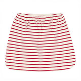 women's cream and red stripe skirt