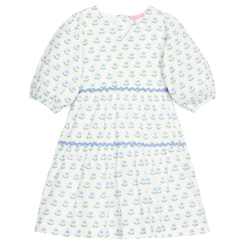 Madaket Dress - Blue Tulip Block Print