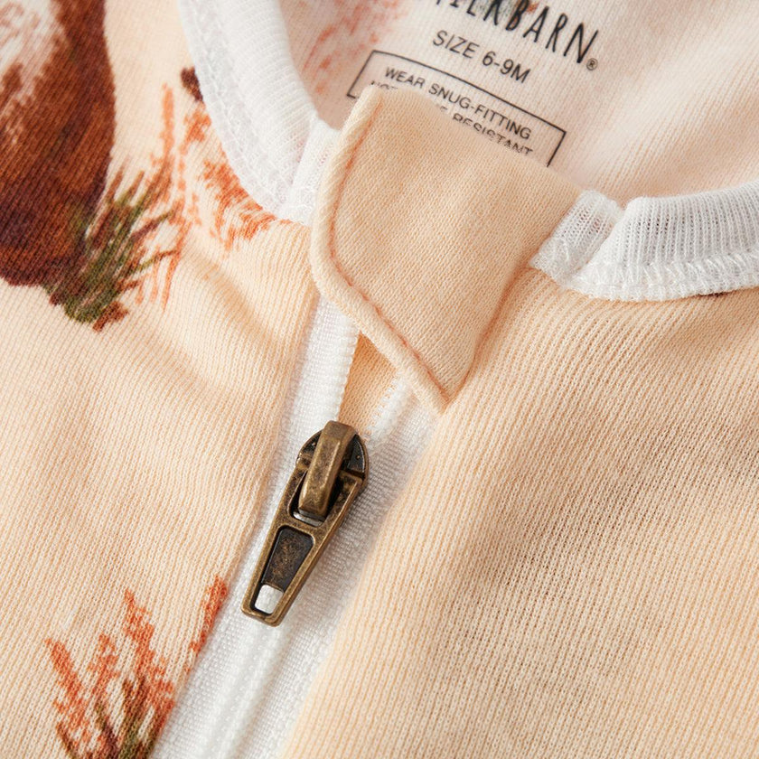 Floral Organic Cotton Zipper Pajama