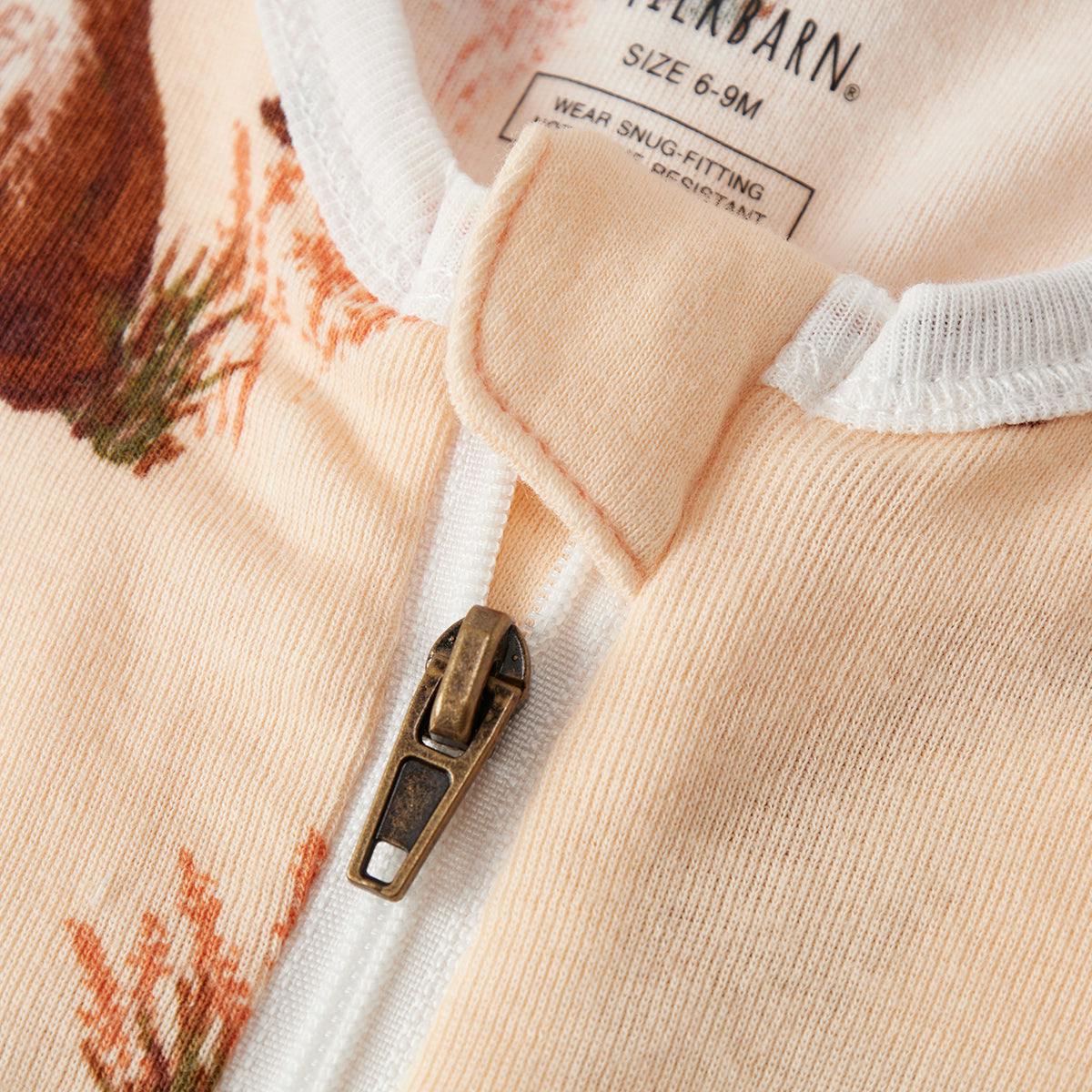 Floral Organic Cotton Zipper Pajama