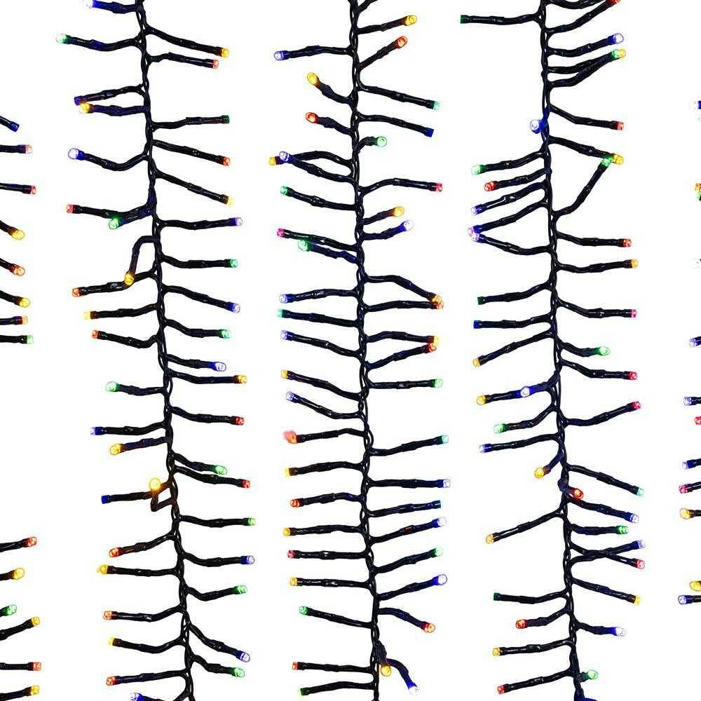 16-Foot 480-Light Dual Color 5MM LED Multifunction Cluster Garland with Green Wire
