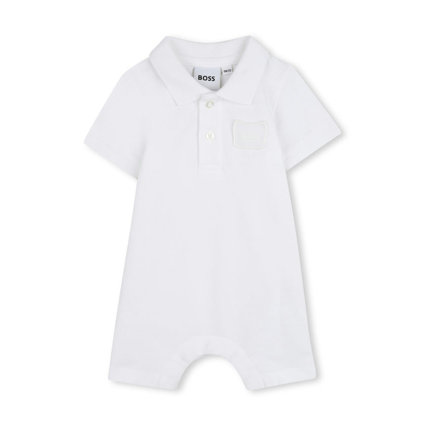 White Polo Baby Romper