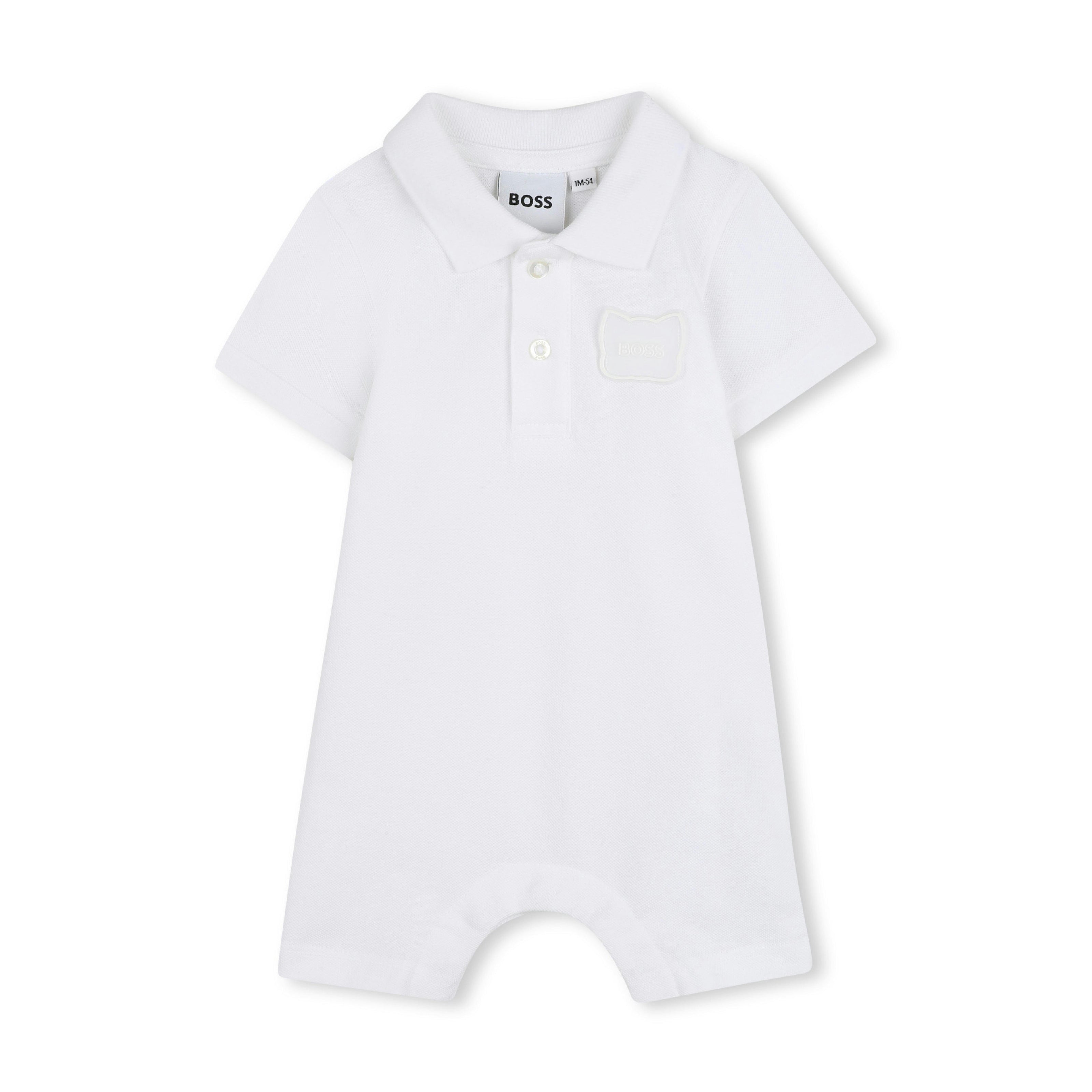 White Polo Baby Romper