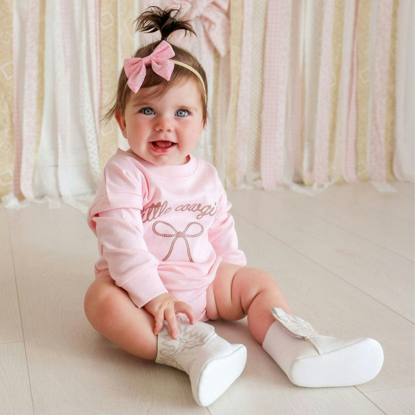 Pink Bandana Western Bow Baby Headband