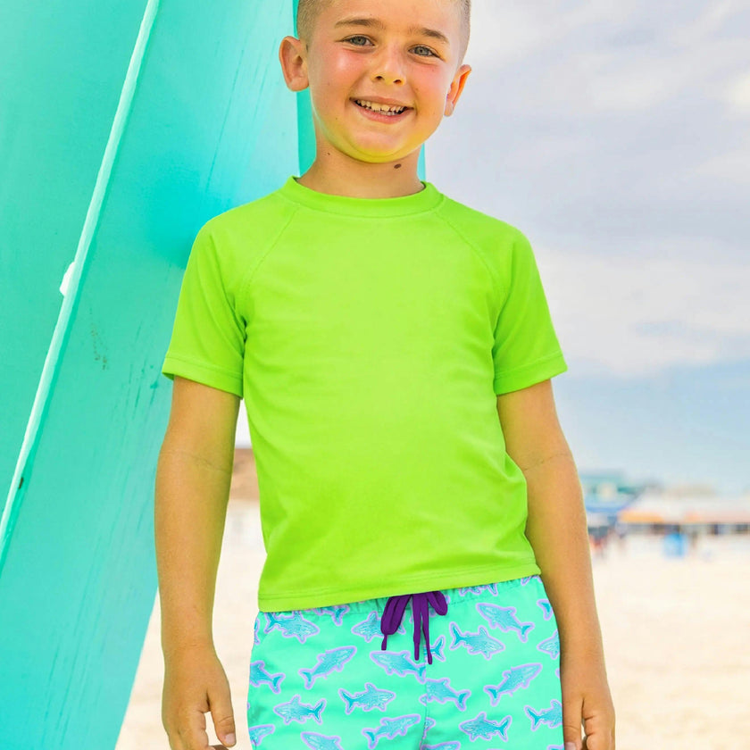 Zuma Boys Neon Lime Short Sleeve Rashguard