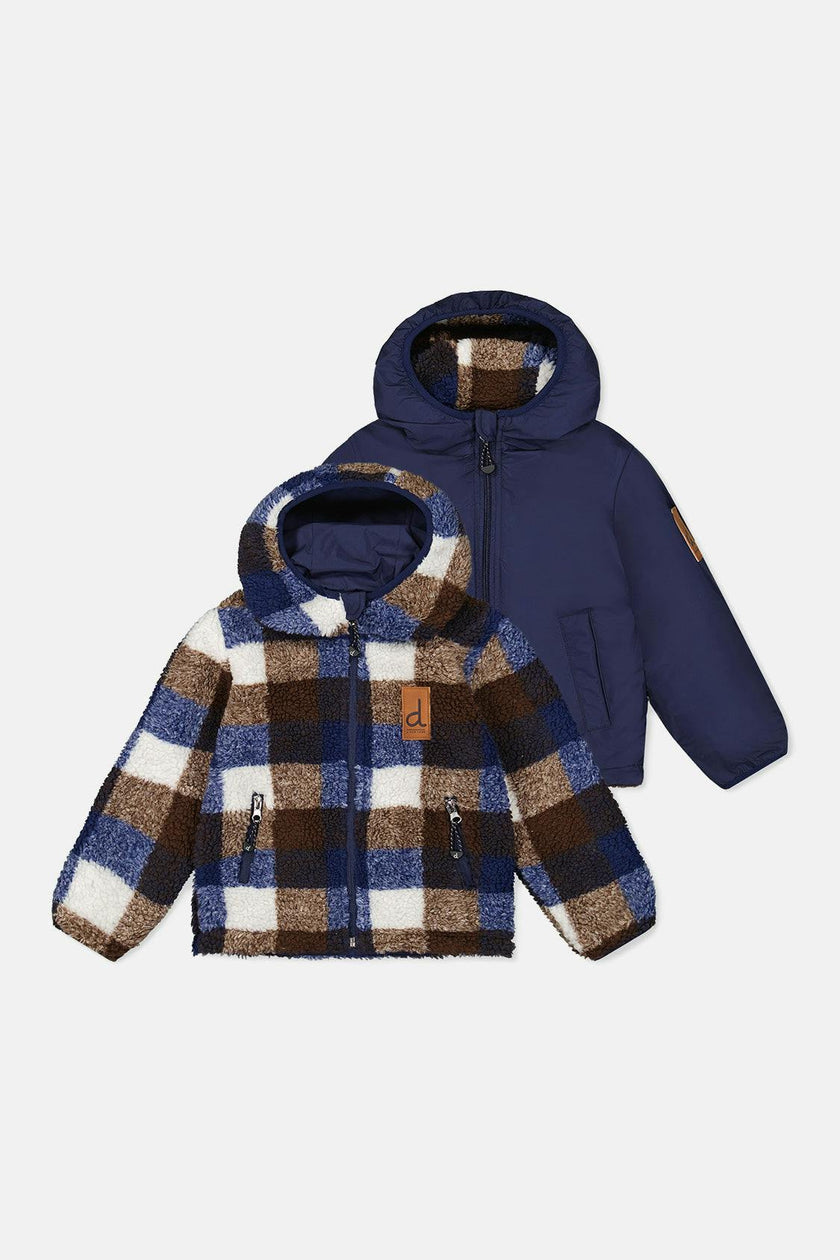 Baby Reversible Mid-Season Jacket Dark Blue And Brown