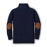 Organic Half Zip Sweater with Elbow Patches