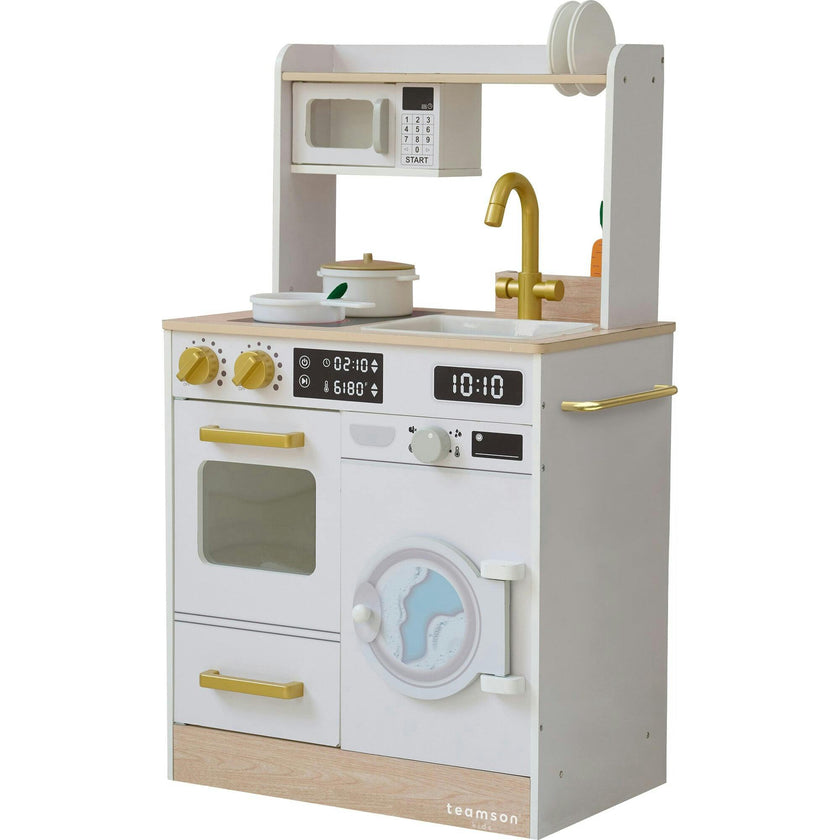 Teamson Kids Little Chef Lake Tahoe Wooden Play Kitchen - Washer & Mini Garden