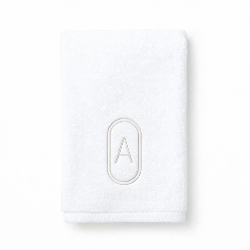 DH Oval Monogram Embroidered Fingertip Towel
