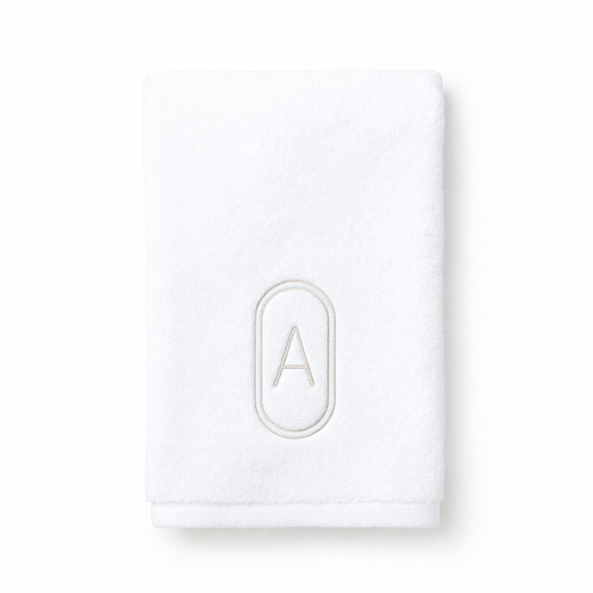 DH Oval Monogram Embroidered Fingertip Towel
