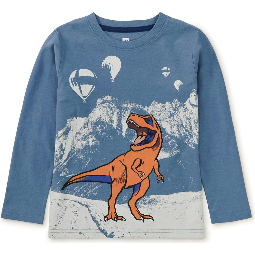 T-Rex & Mountains Graphic Tee, Blue