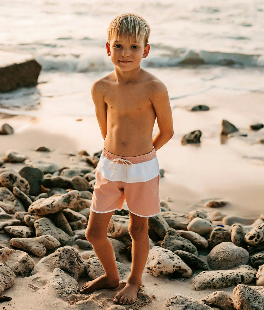 Jack Swim Shorts Dusty Pink And Ivory