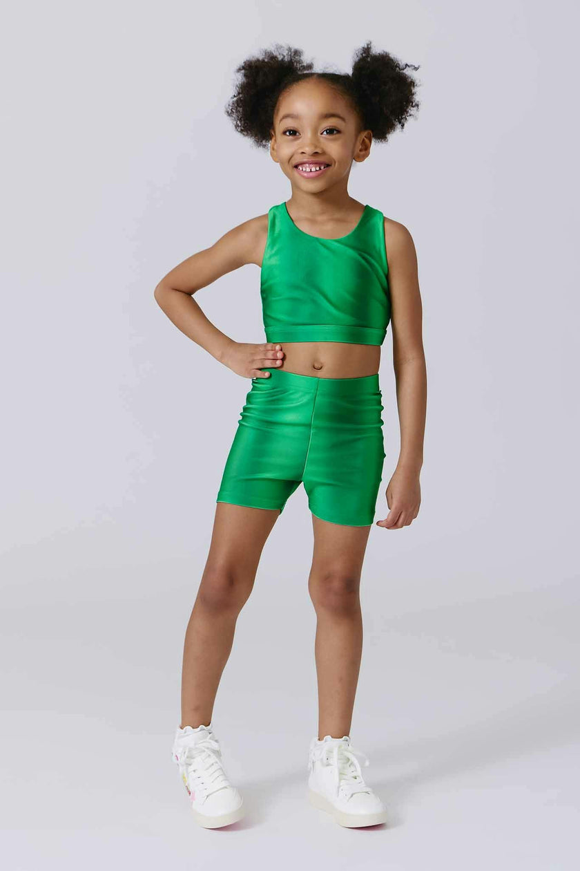 Girls Sports Bra in Green Ombre