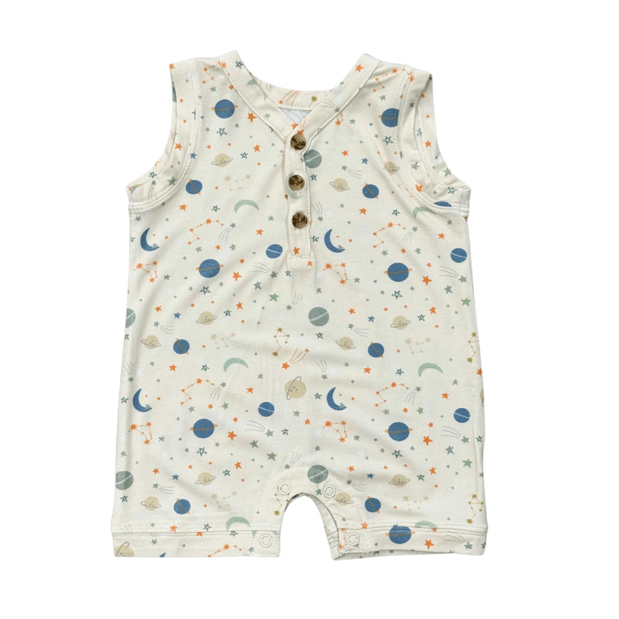 Baby Boy Sleeveless Romper in Fish