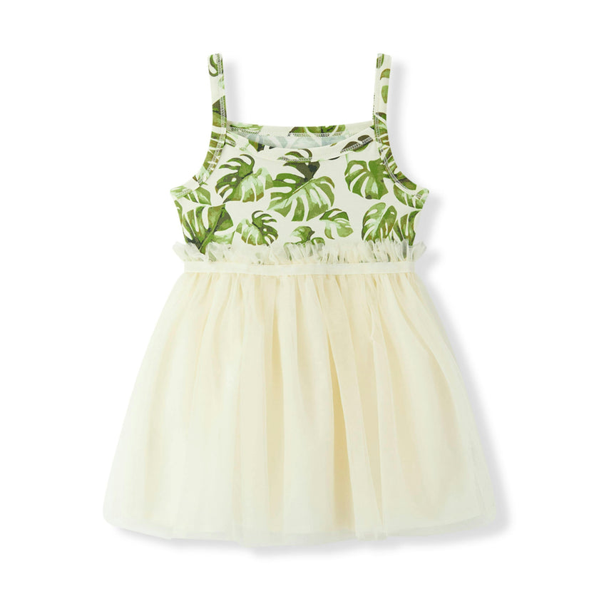 Island Leaf Cotton Stretch Ballet Dress