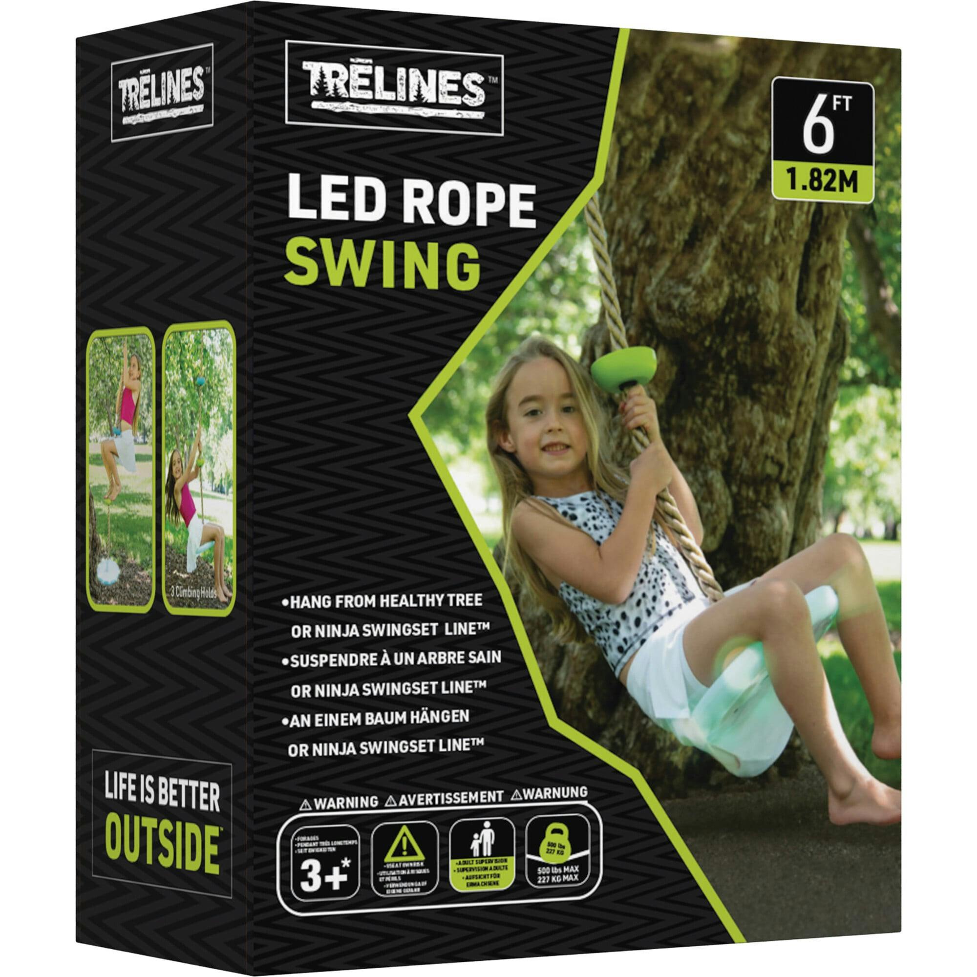 Treslines: LED Climbing Rope Swing 6 ft - Light Up Colors