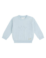 Pointelle Crown Crawler Set - Blue