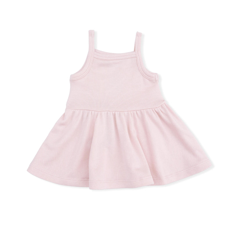Solid Veiled Pink - Tank with Peplum