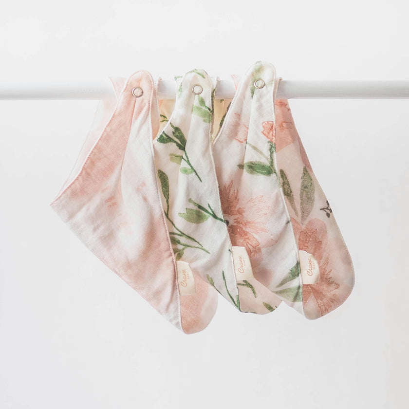 Parker Floral Cotton Bandana Baby Bib (3 Pack)