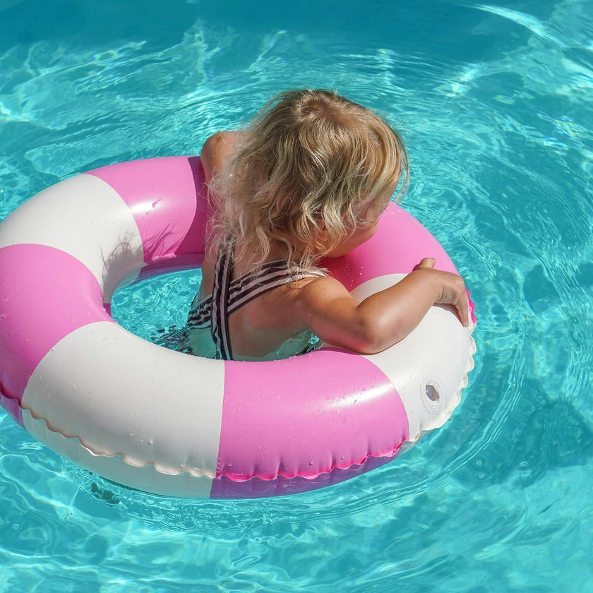 Mini Tube Pool Ring: Zest Magenta Stripe