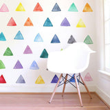 Watercolor Triangles • Rainbow • Large • Peel-and-Stick Wall Decals