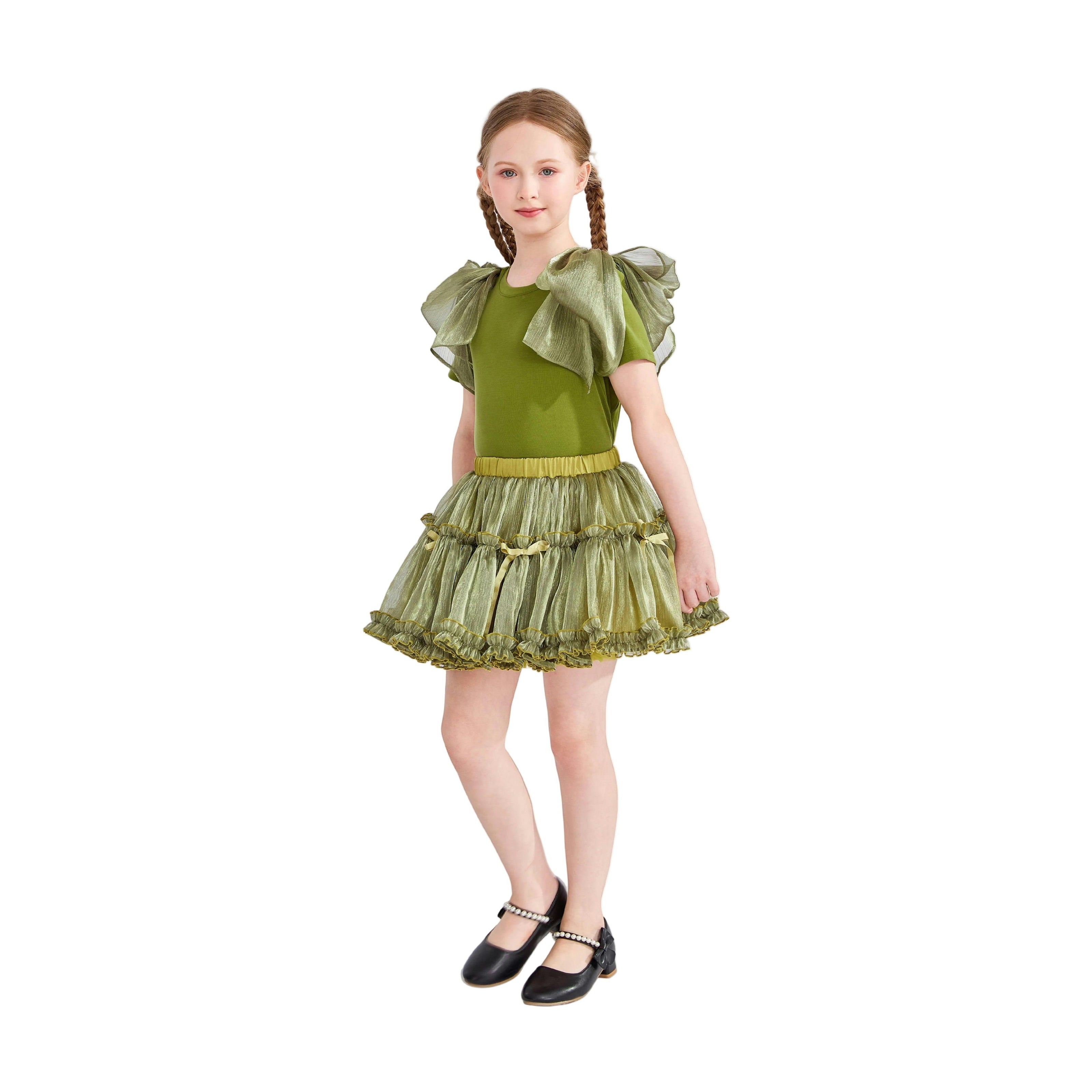 Green Gold Valora Ruffle Skirt Set