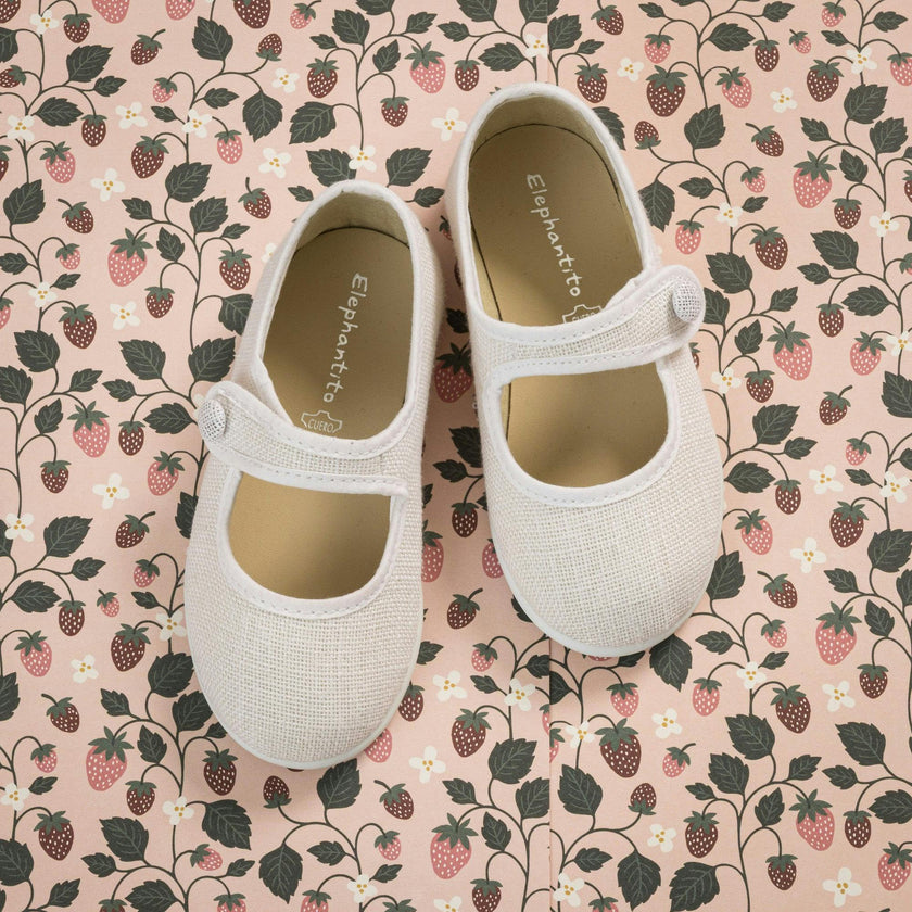 Linen Mary Jane | White