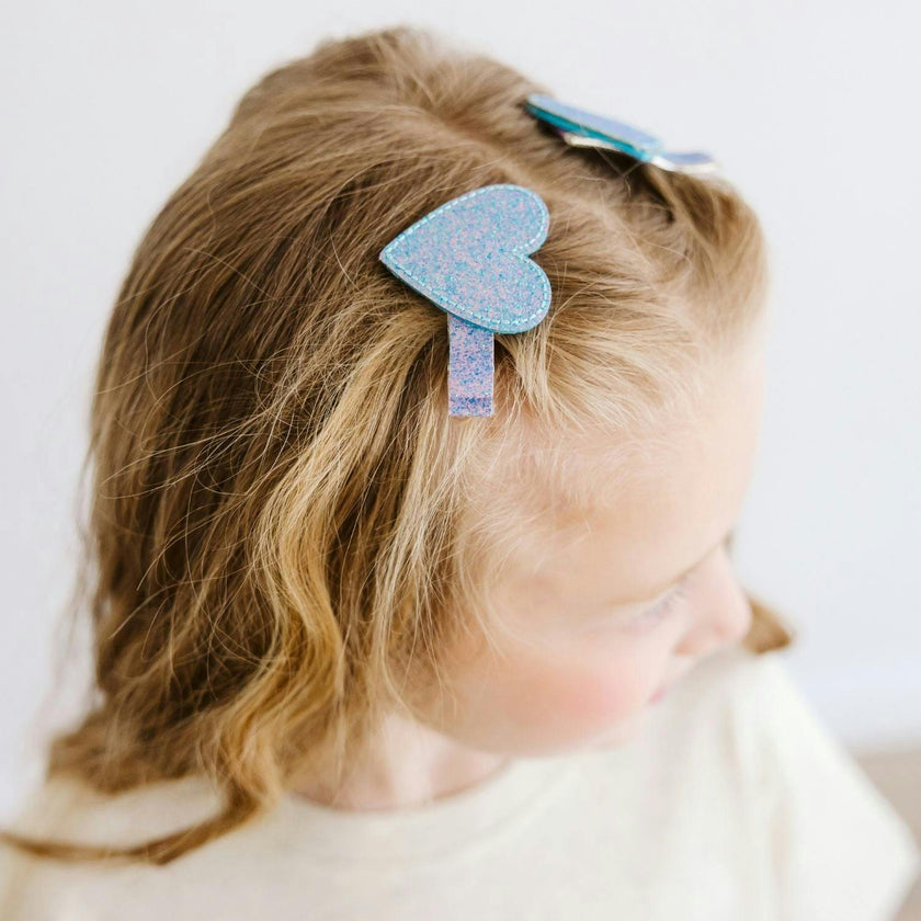 Blue Heart Clip Set