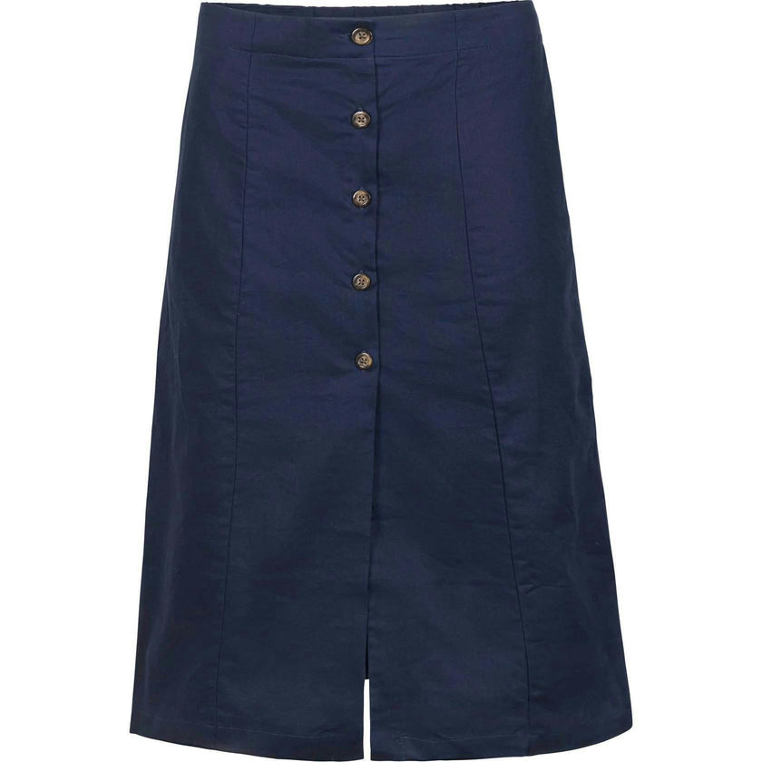 Linen Button Front Skirt, Blue