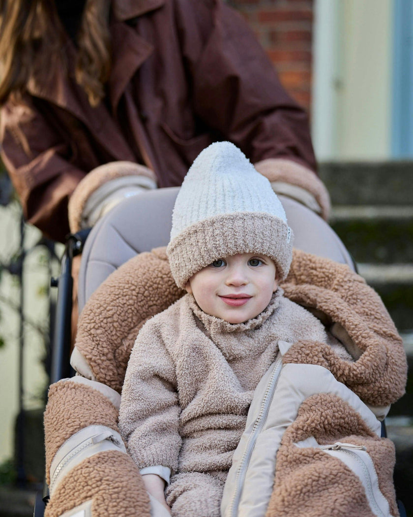 2-Tone Ribbed Beanie - Fuzzy