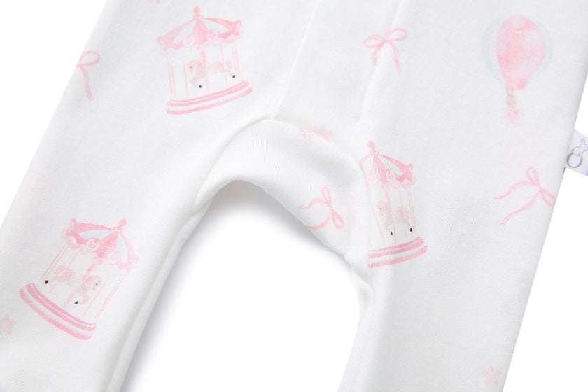 Organic Cotton Magnetic Footie Pajama - Carousel