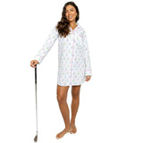Women's Golf Night Shirt - Organic Cotton Poplin