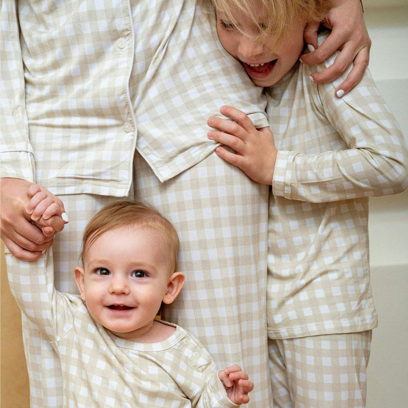 Gingham Long Sleeve Pajamas