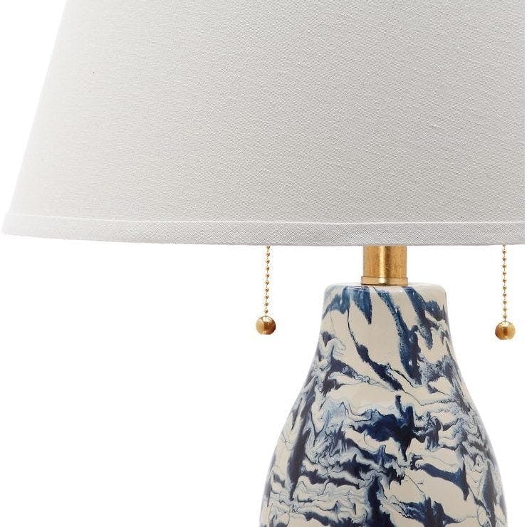 Set of 2 Color Swirls Glass Lamps
