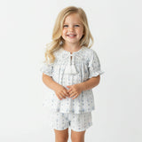 Organic Smocked Top & Shorts Set - Blue Vines