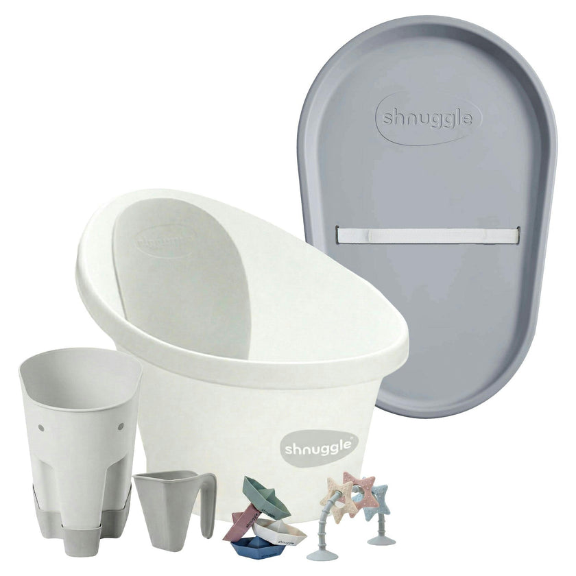 Shnuggle Bath & Change Bundle: Baby Bath & Changing Bundle + Accessories - 6-Piece Set for Cozy Bath & Diaper Time