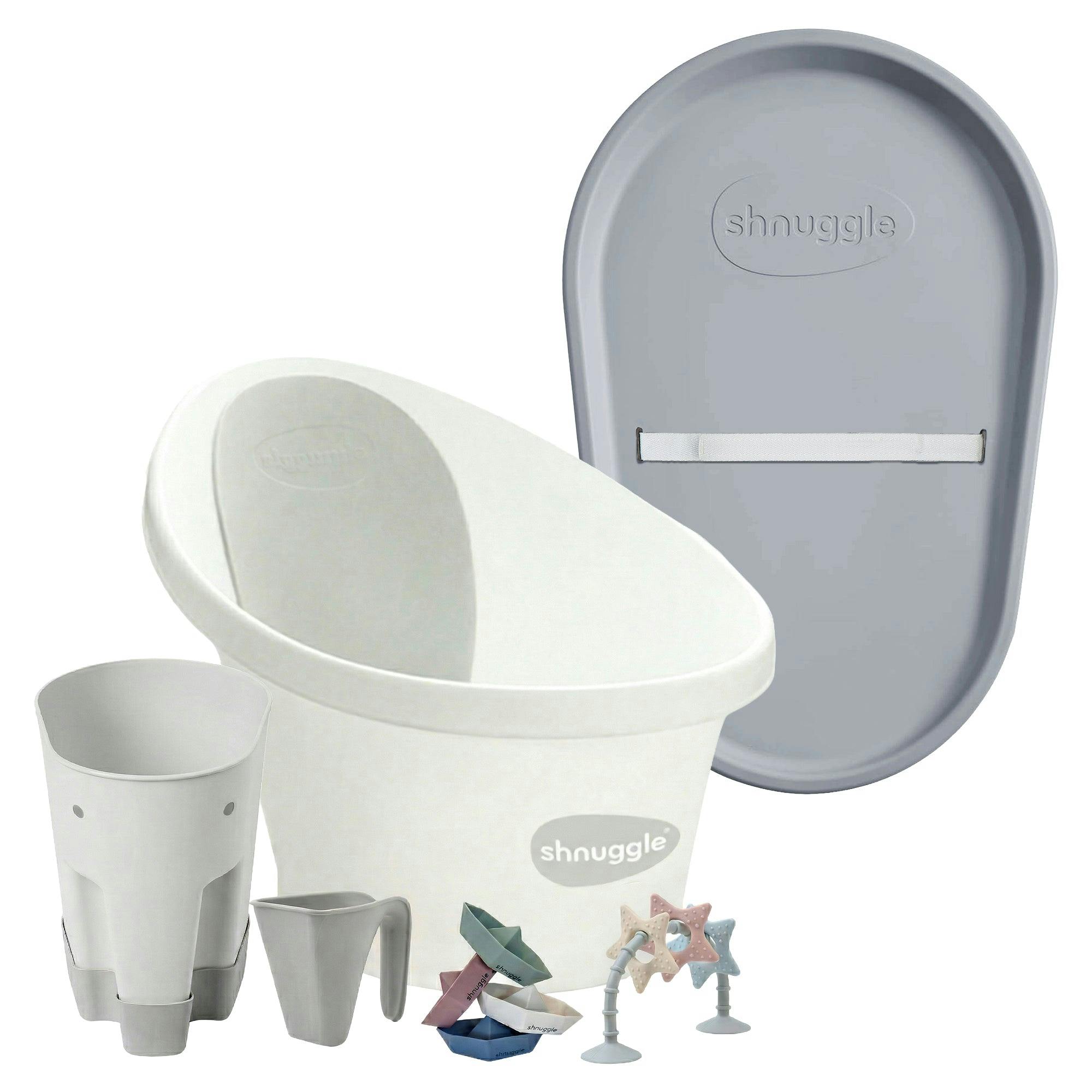 Shnuggle Bath & Change Bundle: Baby Bath & Changing Bundle + Accessories - 6-Piece Set for Cozy Bath & Diaper Time