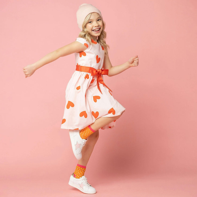 Love Heart Valentines Party Dress With Bow