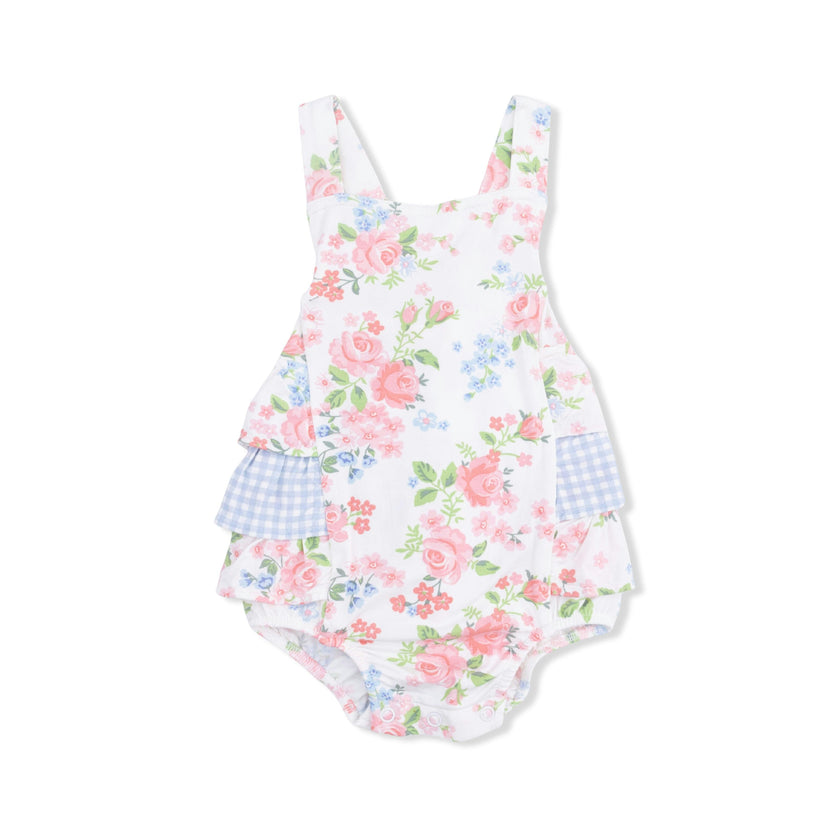 Cute Little Roses - Ruffle Sunsuit
