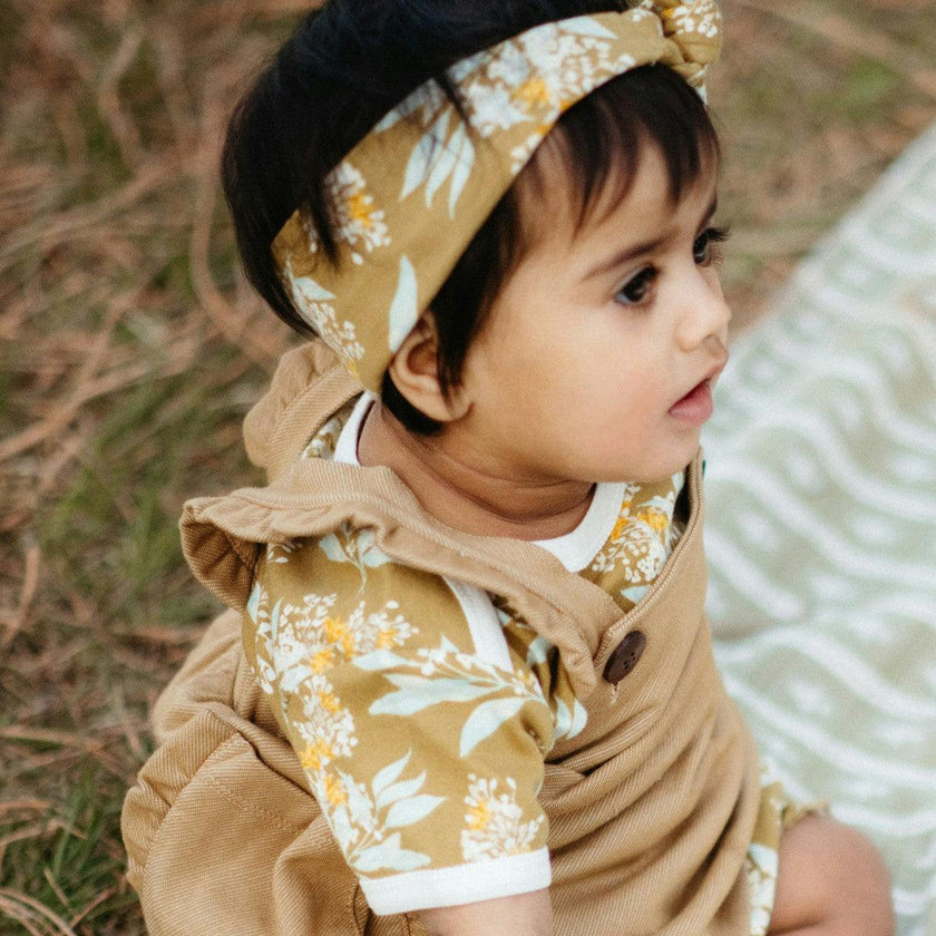 Gold Organic Cotton Short Sleeve One Piece
